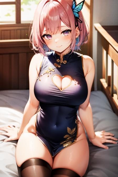 CHINA DRESS WITH HEART CUTOUT - AI Model cover image