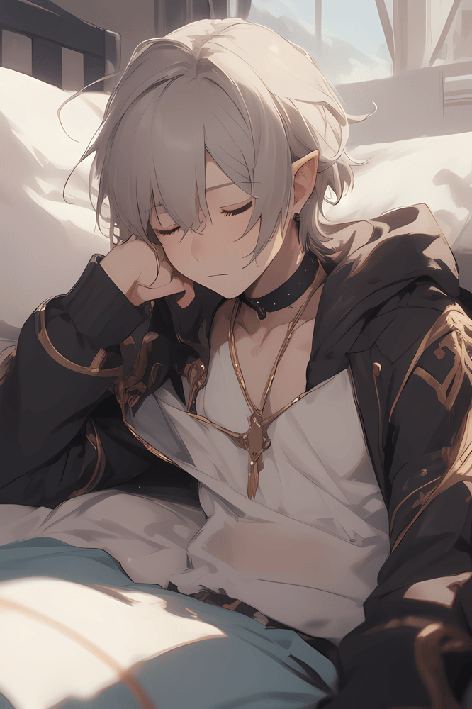 AI art "sleepy boy"