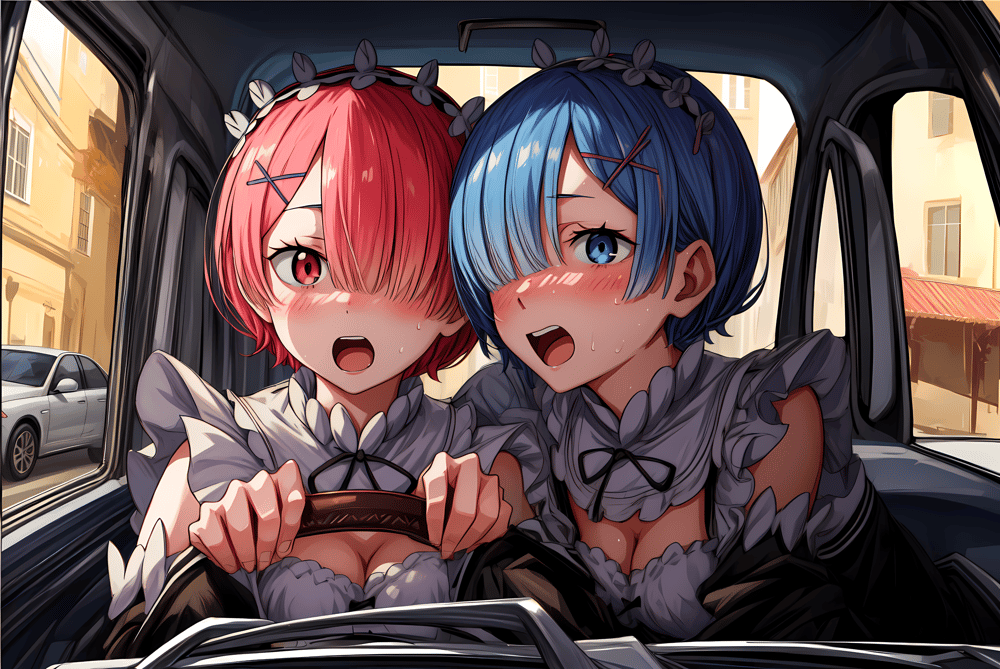 AI art "Rem and Ram"