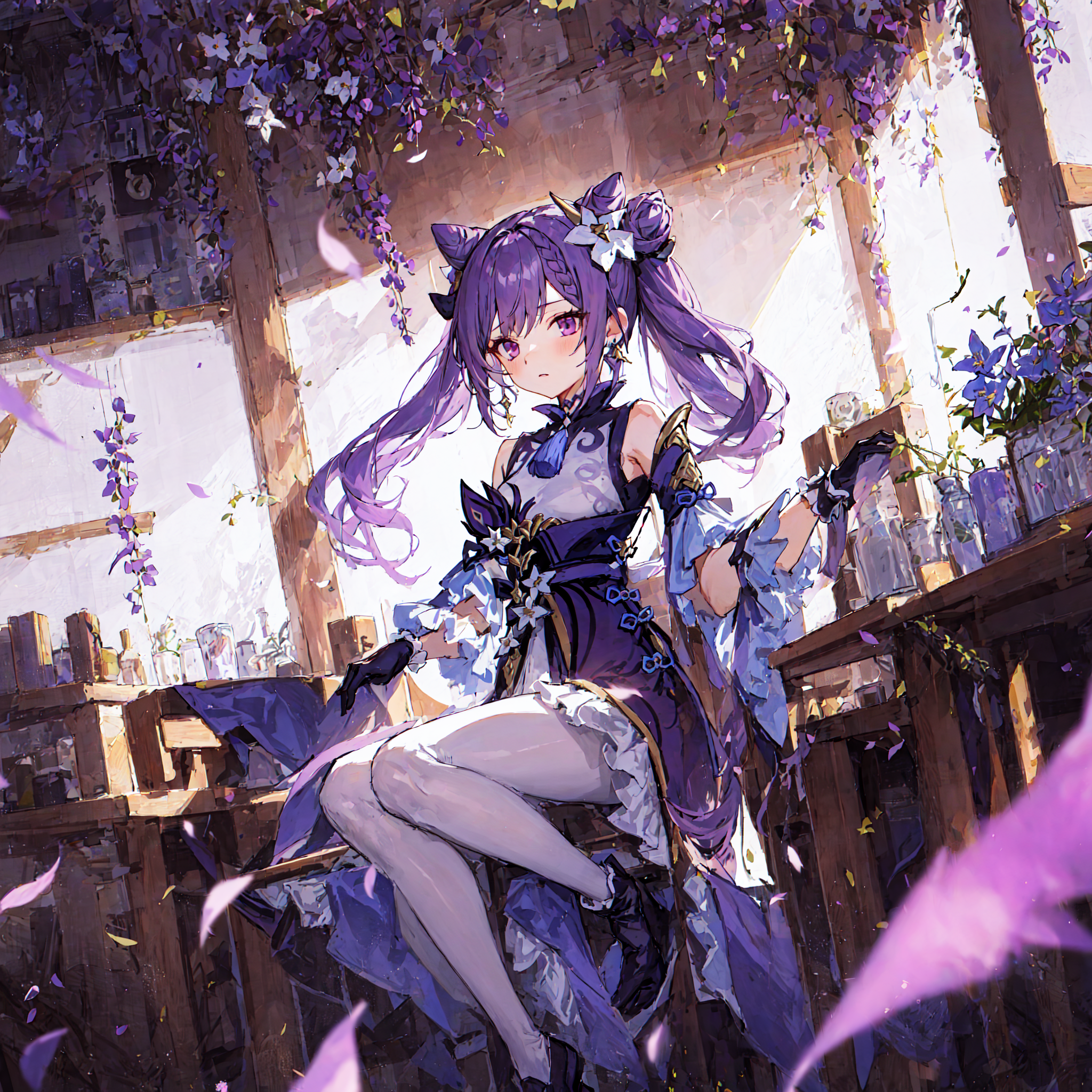 AI art "Keqing and perfumes" featuring #Genshin Impact