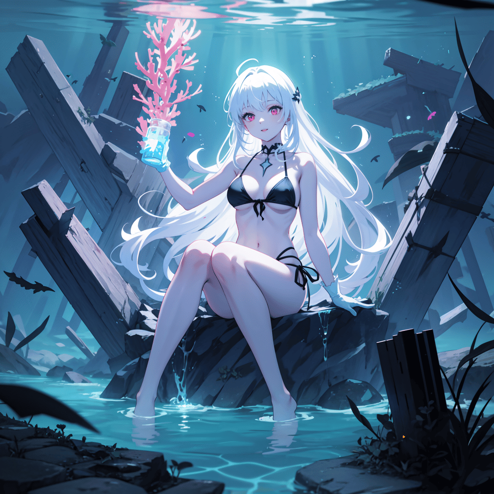 AI art "Ocean floor 🫧" for keywords Masterpiece, best quality, ocean floor 
