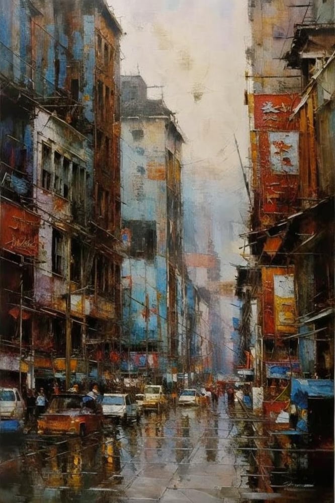 114-Oil brushstrokes - 油画笔触 - AI Model 커버 이미지