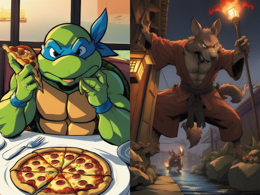 TMNT Saturday Morning Adventures, multi-char LoRA V1.0 - AI LoRA model on PixAI