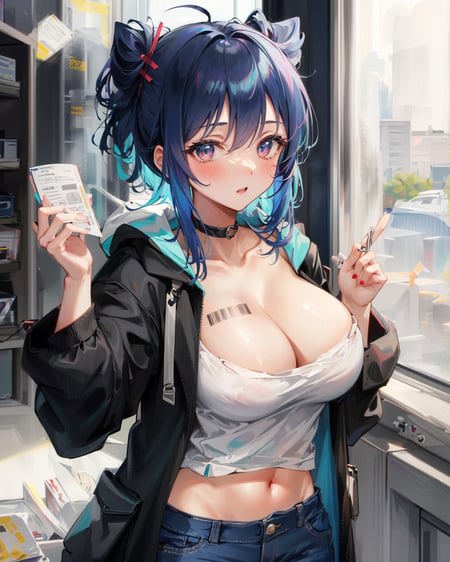 【Concept】Barcode Tattoo On Breast 胸部条形码纹 - AI Model cover image