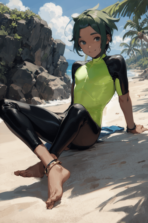 AI art "Tilo / hau (pokemon) swimsuit"
