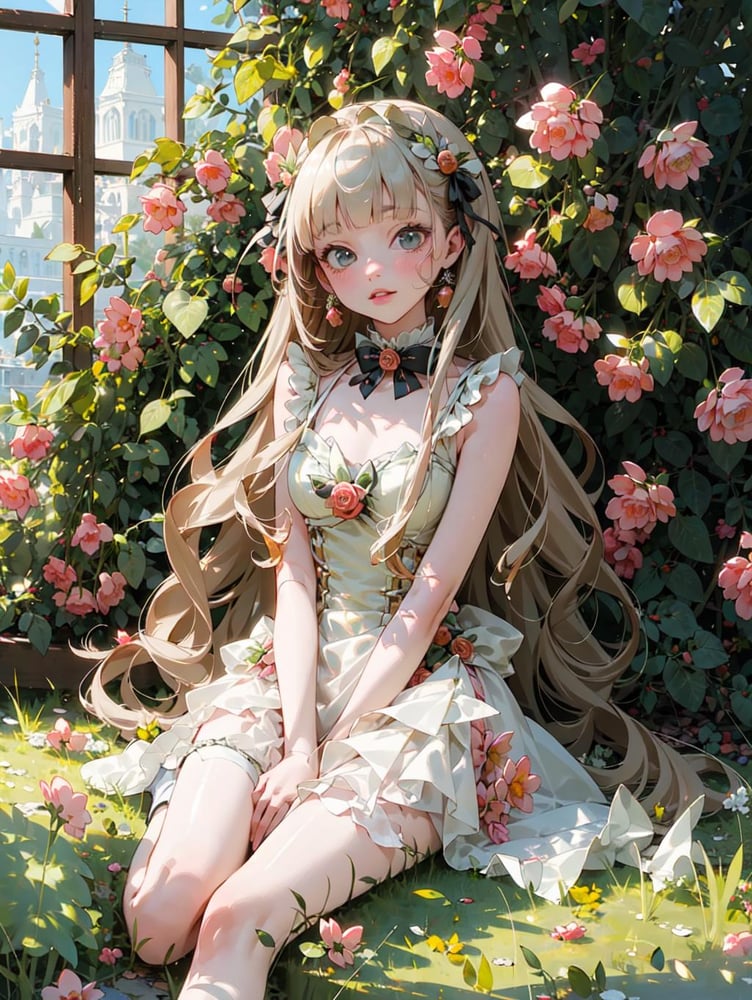 Romantic Rosette dress - AI Model 커버 이미지