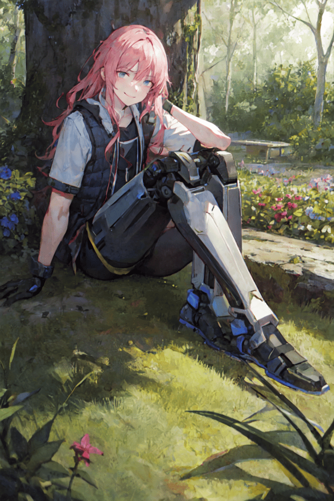 AI art "Nice legs robot boy!"