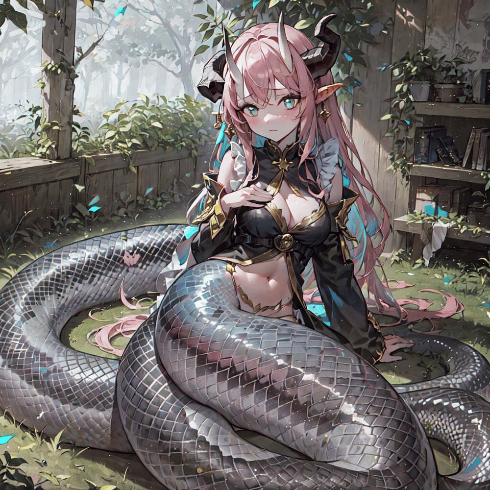 AI art "Pretty shimmering Lamia"
