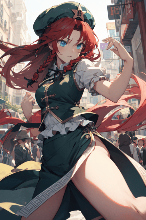 AI art "東方Projectの紅美鈴さん- ̗̀ ( ˶'ᵕ'˶) ̖́-"