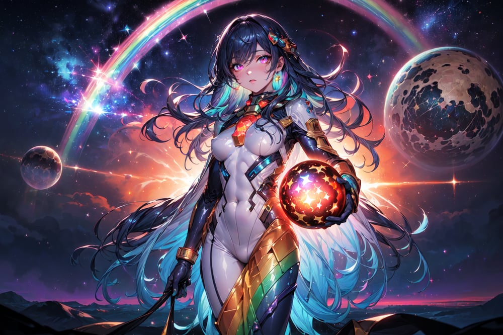 AI art "Cosmic" for keywords (best quality), (masterpiece), (detailed), (beautiful detailed cosmic eyes), cosmic nebula eyes, pink eyes,