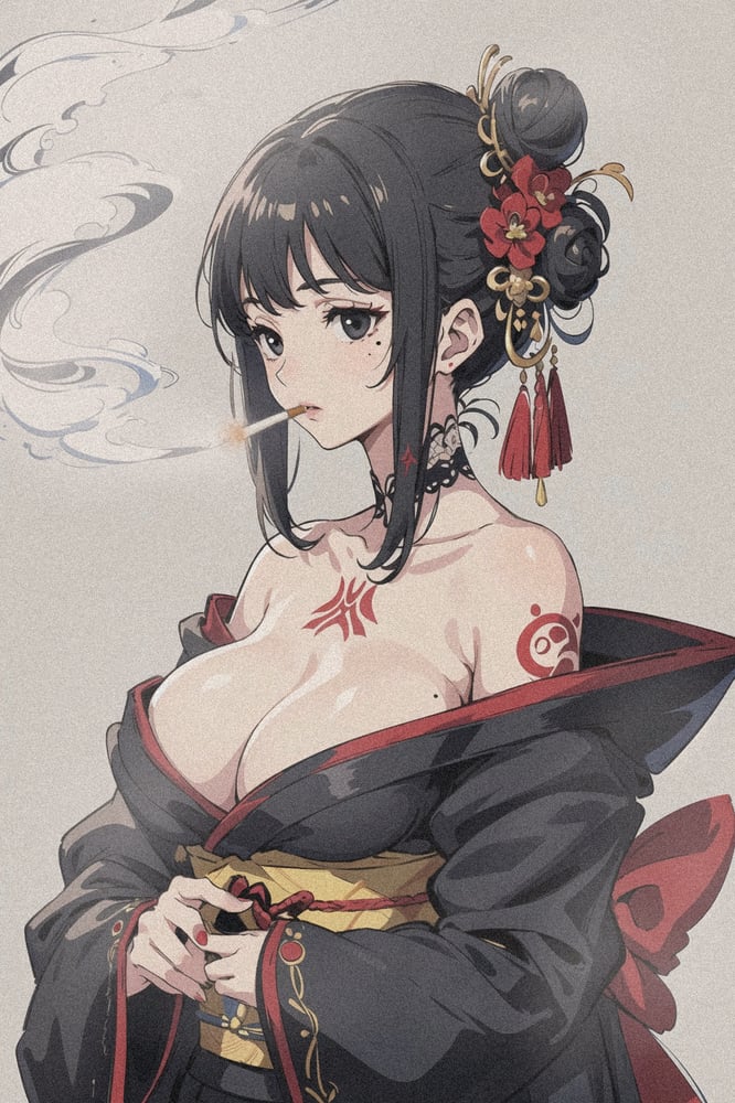 AI art "Smokin Kimono My House"