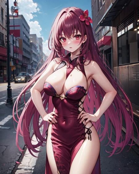 【Costume】Sideless Cross-Laced China Dress - AI Model cover image