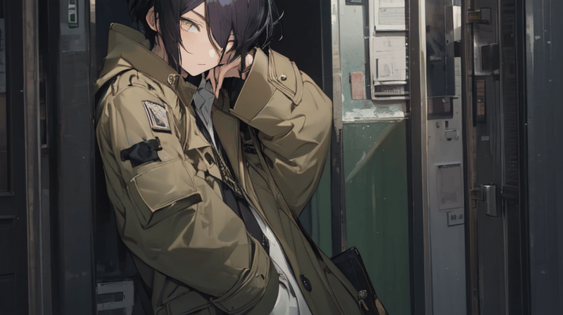 AI art "黒紫少年1"