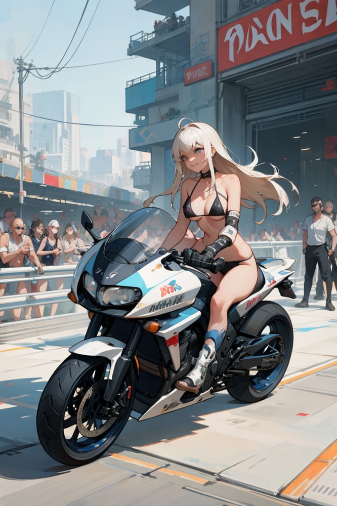 AI art "白色摩托车"