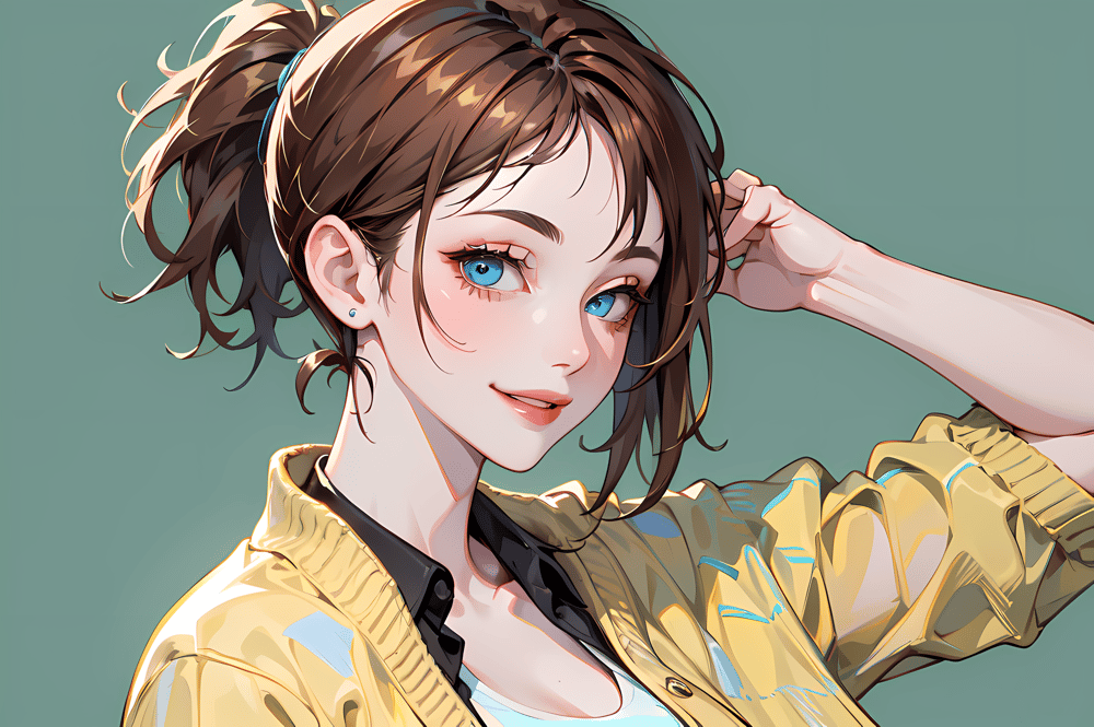AI art "Smile (⁠｡⁠•̀⁠ᴗ⁠-⁠)⁠✧"