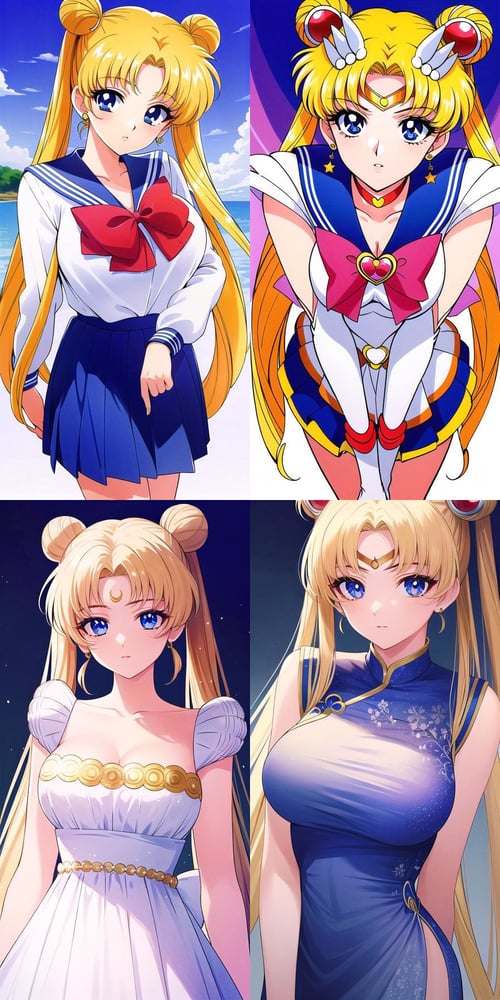 Usagi Tsukino With Multiple Outfits (fanart) - Sailor Moon  - AI Model cover image