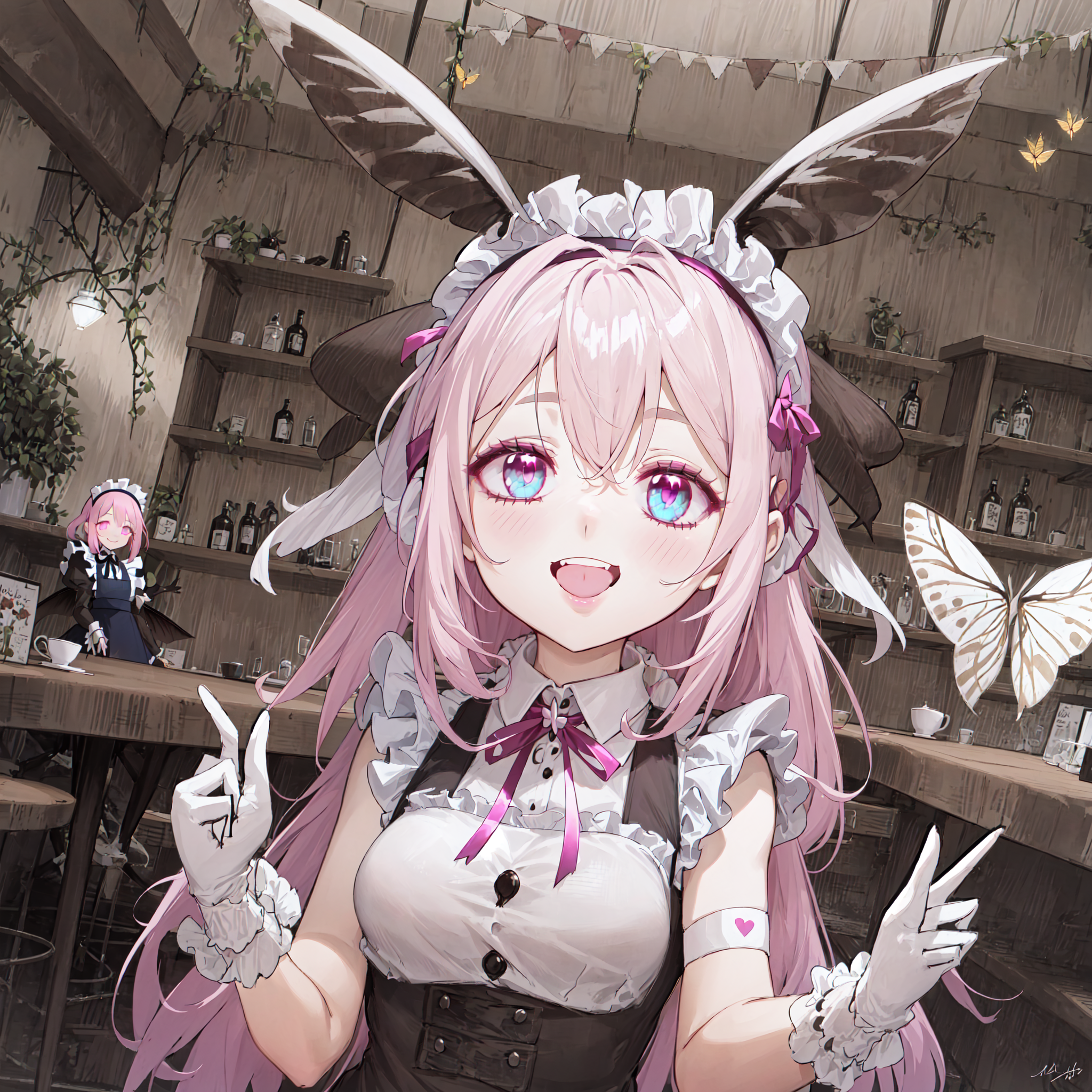 AI art "Welcome to the moth girl cafe, Master~!"