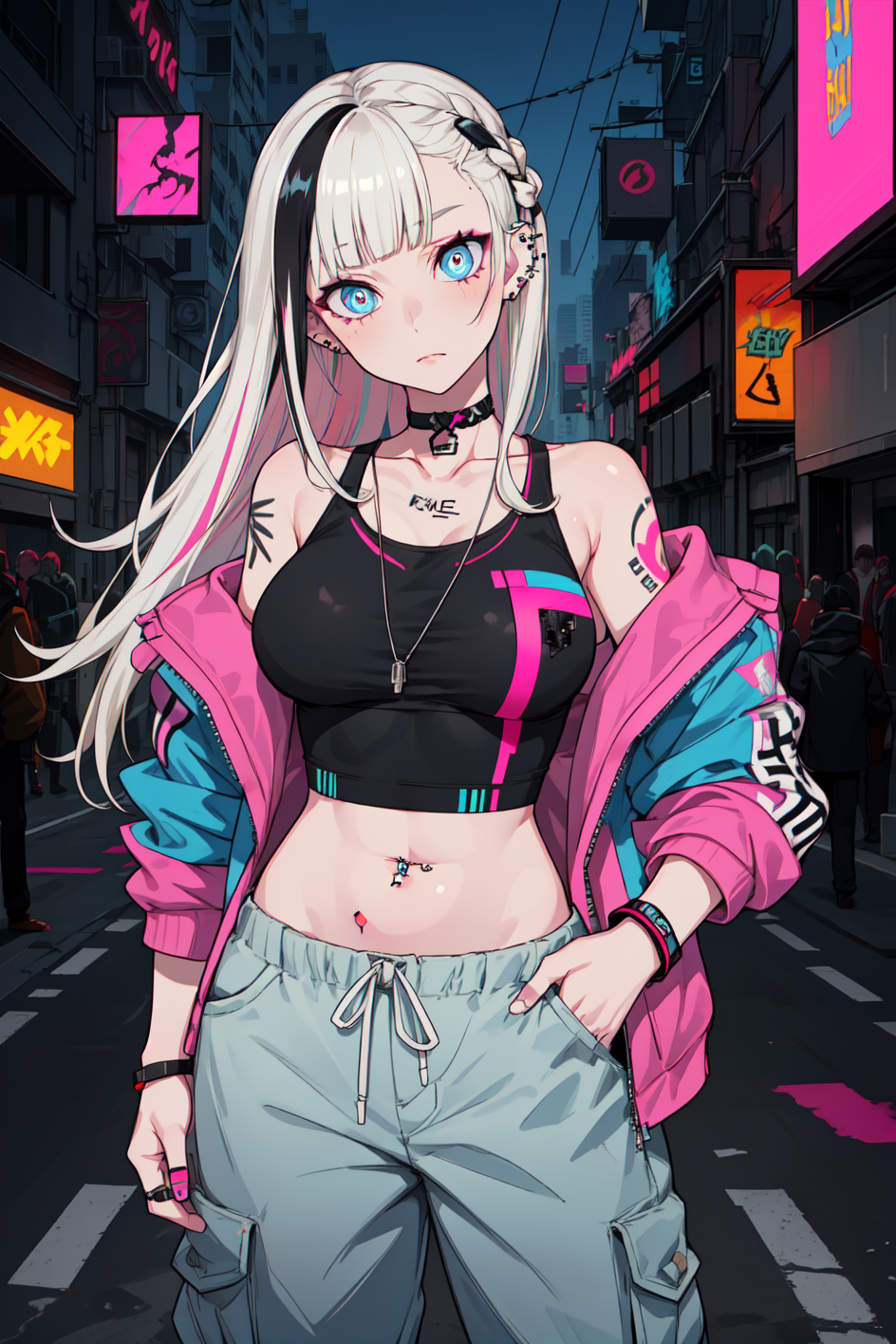 Arte AI: cyberpunk anime girl por @илья пьянков (lov3drain)