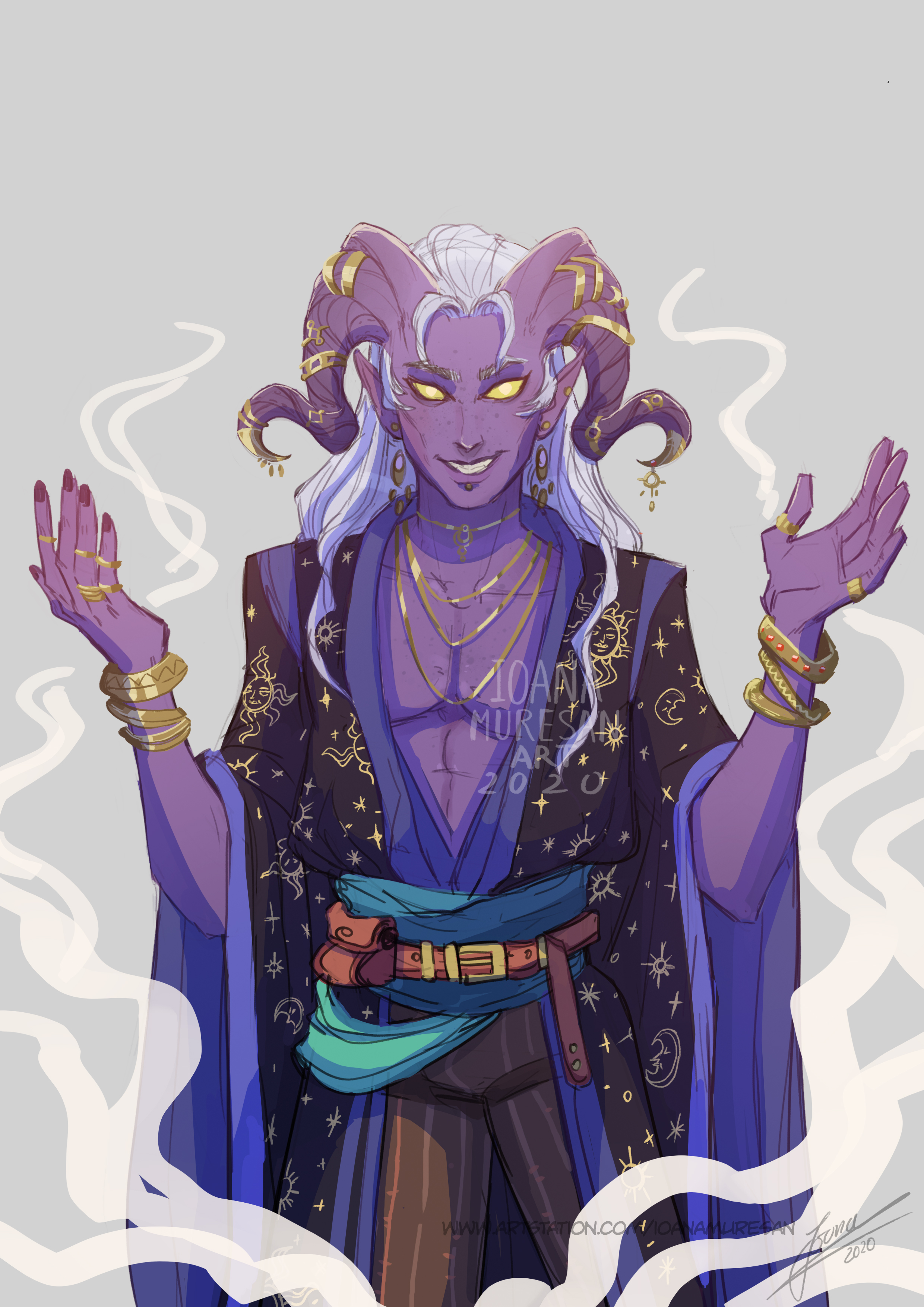 AI Art: Male tiefling warlock by @user-1603440400924873647 | PixAI