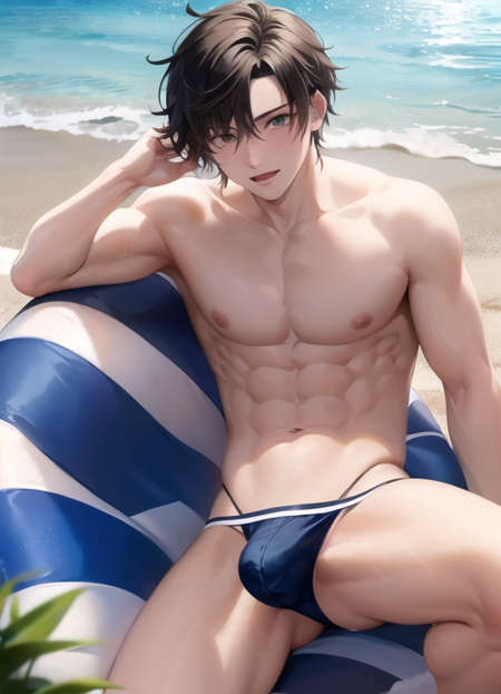 Male Hero / Muscular / Soft Gay focus - {Anatomically Correct} - AI Model cover image