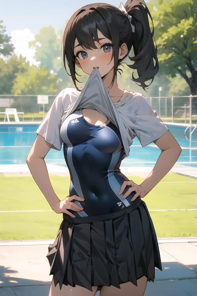 Mouth Hold Clothes Lift (Concept LoRA) - AI Model cover image