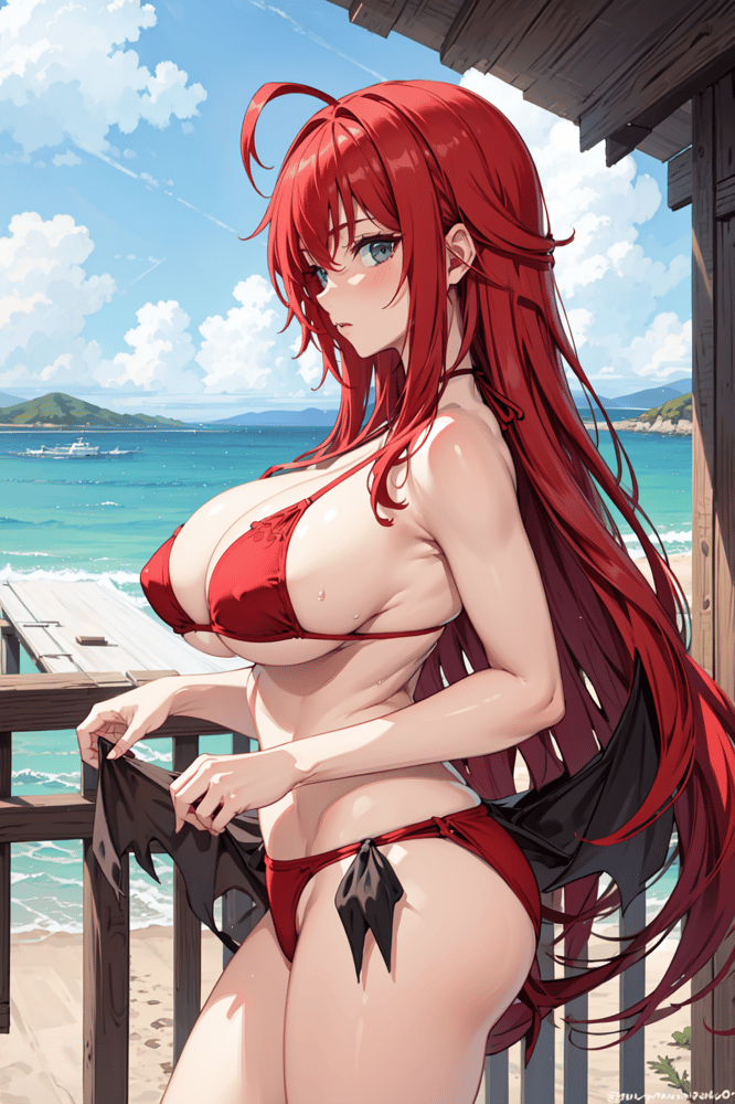 AI art "Rias at the beach"