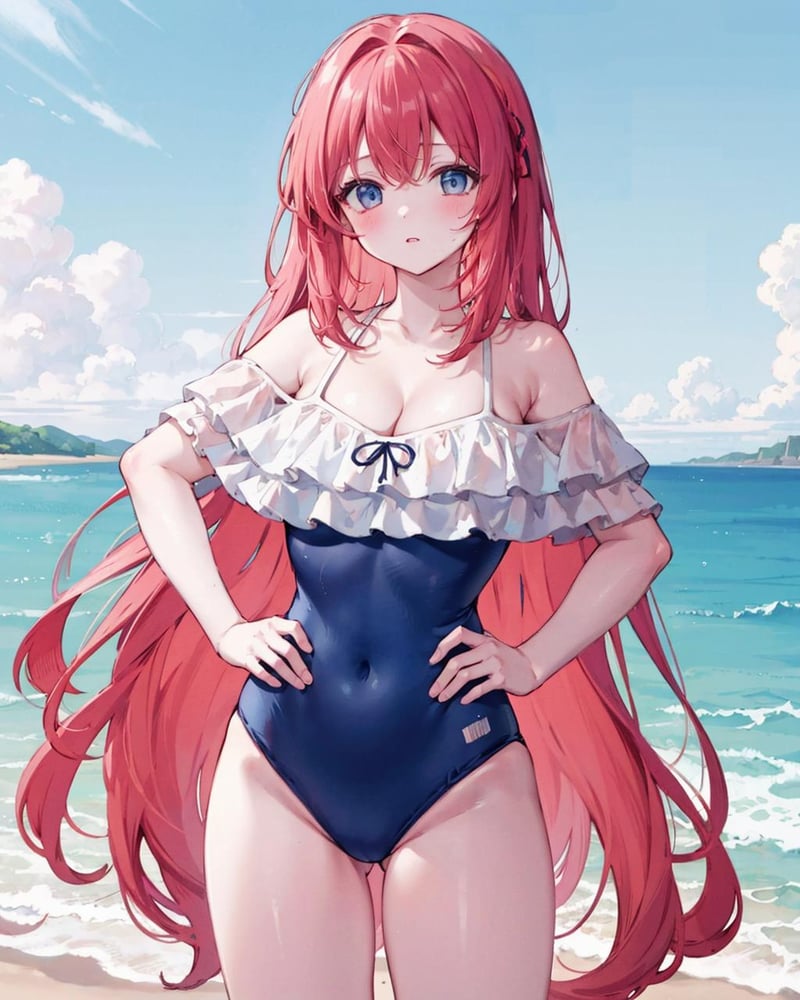 【Costume】Frilled One-Piece Swimsuit (Miyako ver.) - AI Model cover image