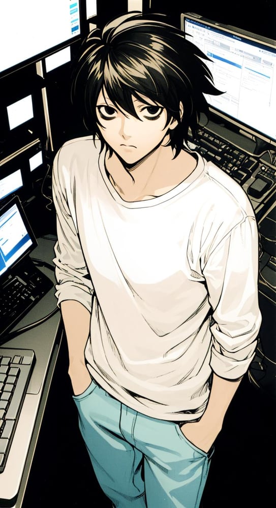 L Lawliet - Death Note LoCon - AI LoRA model on PixAI