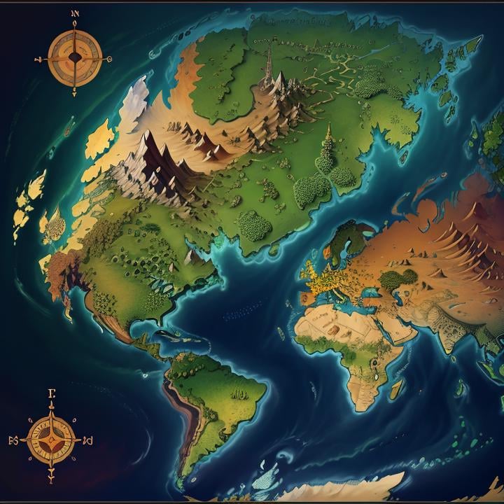 Table Rpg / D&D Maps - #10 - World map - AI Model cover image