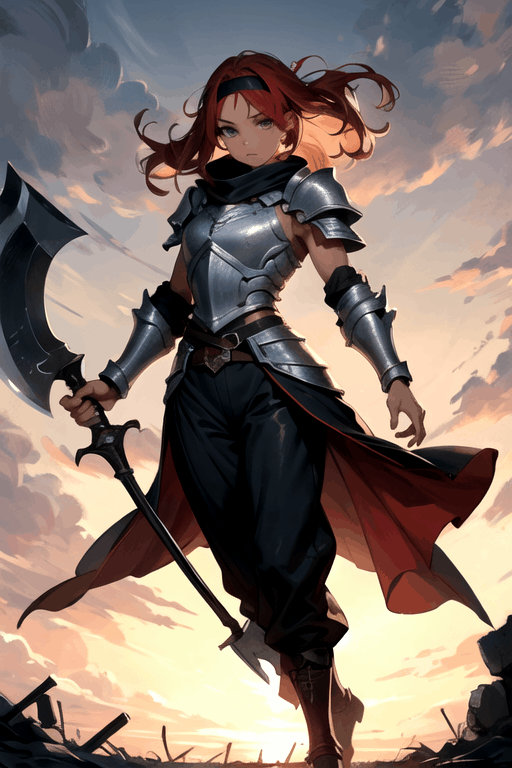 AI art "red warrior@gif"