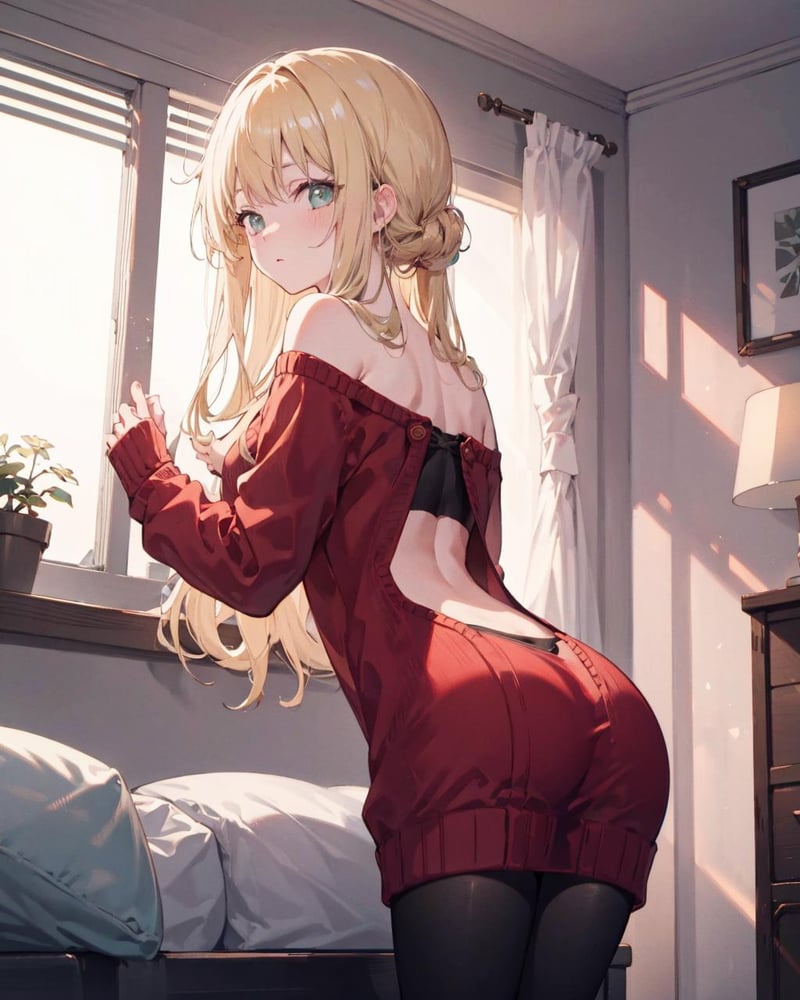 【Costume】【Cosplay】Sweater Dress of Yor (Housewife ver.) 约儿太太的毛衣 - AI Model cover image