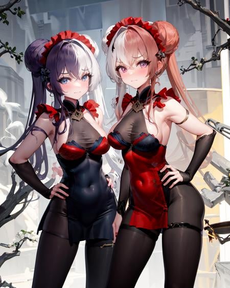 Chao Ho + Ying Swei (Azur Lane) Frolicking Flowers Verse 肇和+应瑞 松梅戏 - AI Model cover image