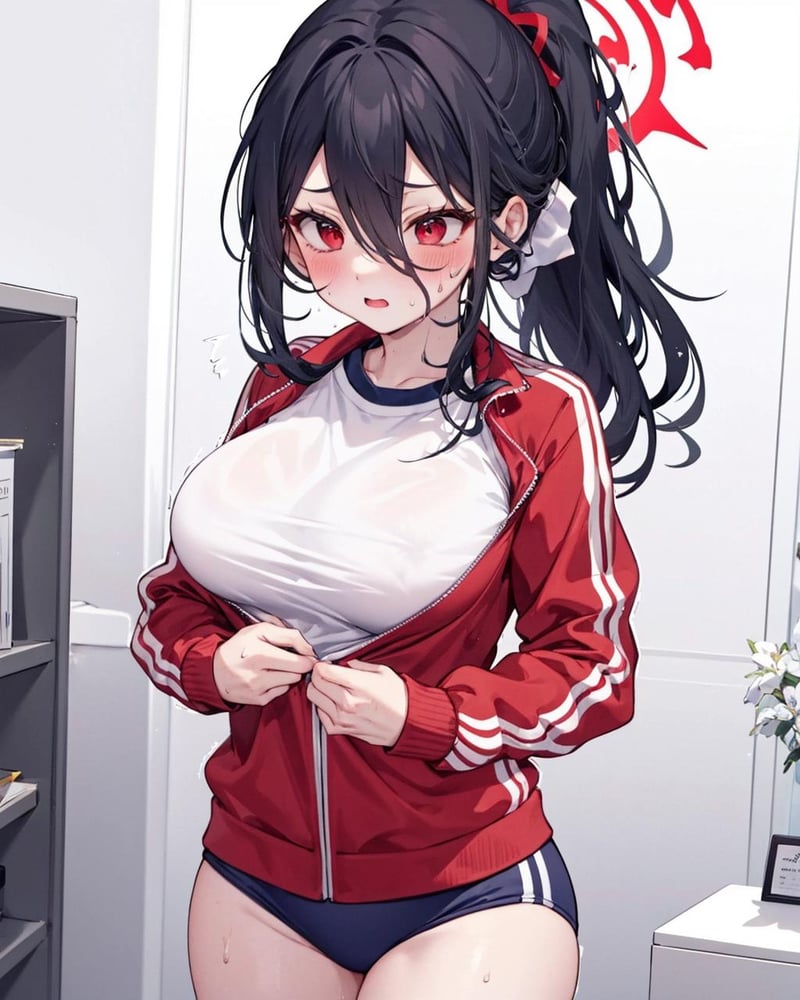 【Concept】Zipping Undersized Track Jacket 胸太大拉链拉不上 - AI Model cover image