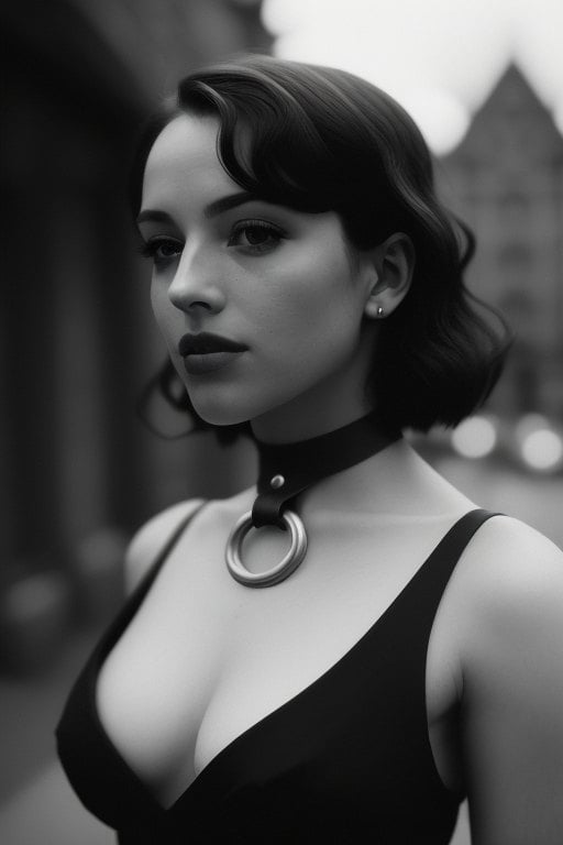 Bondage Style Leather Collar - AI Model 커버 이미지