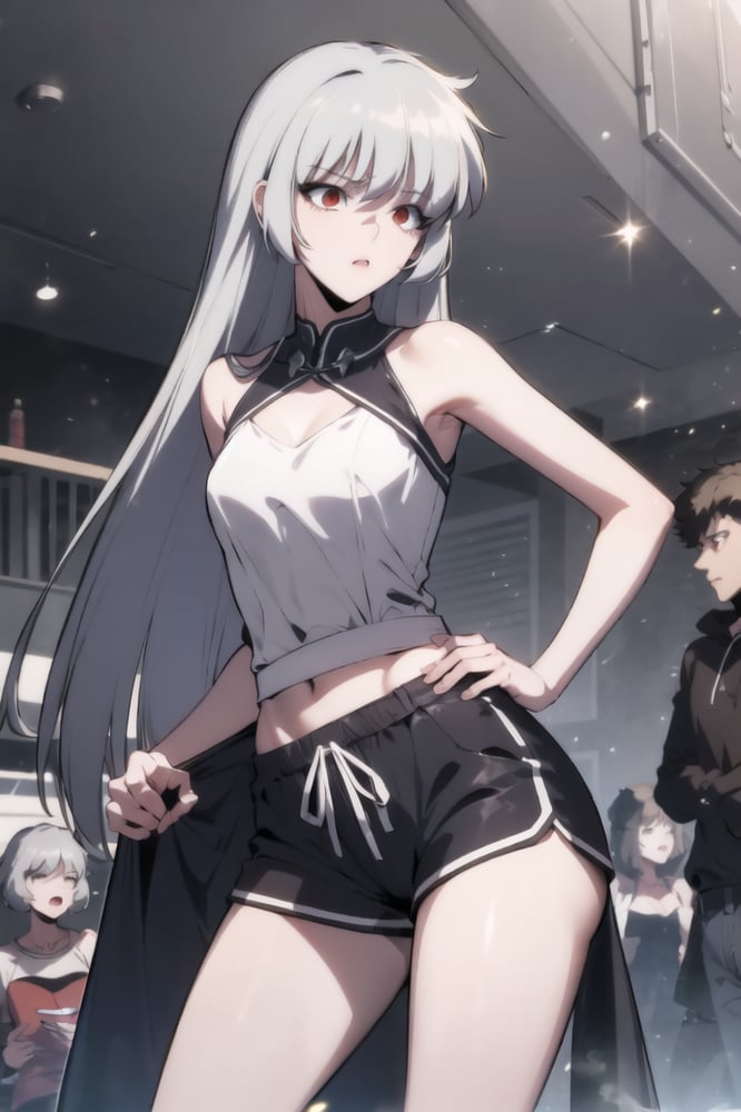 AI artwork for keywords <lora:chara_SoloMaxLevelNewbie_Alice_v1:1> vampire, alice, long hair <lora:dolphin_shorts_v0.1:1> dolphin shorts