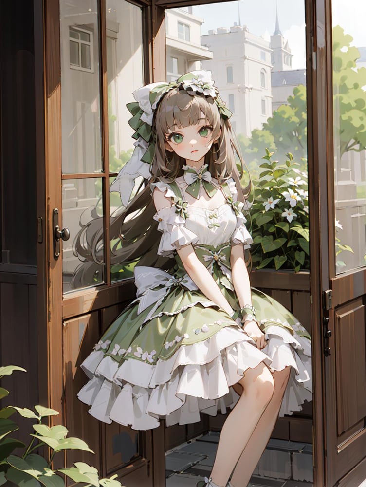 Green and White dress - AI Model cover image
