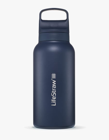 Lifestraw, წყლის ფილტრები, LifeStraw Go Series Stainless Steel Filter Bottle (1L), LifeStraw Go Series Stainless Steel 1L Insulated Stainless Steel Water Filter Bottle