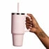1.2L Insulated tumbler with handle and straw.