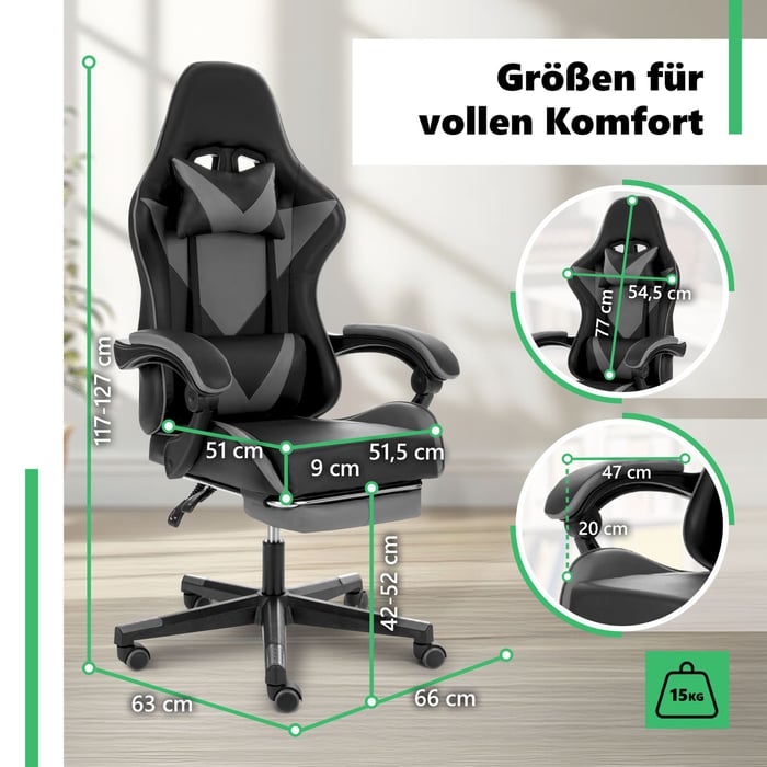 Gamingstuhl Ragazo Grau von di volio