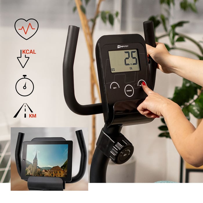 Multifunktionaler Trainingscomputer beim Liegeergometer Root von Hop-Sport