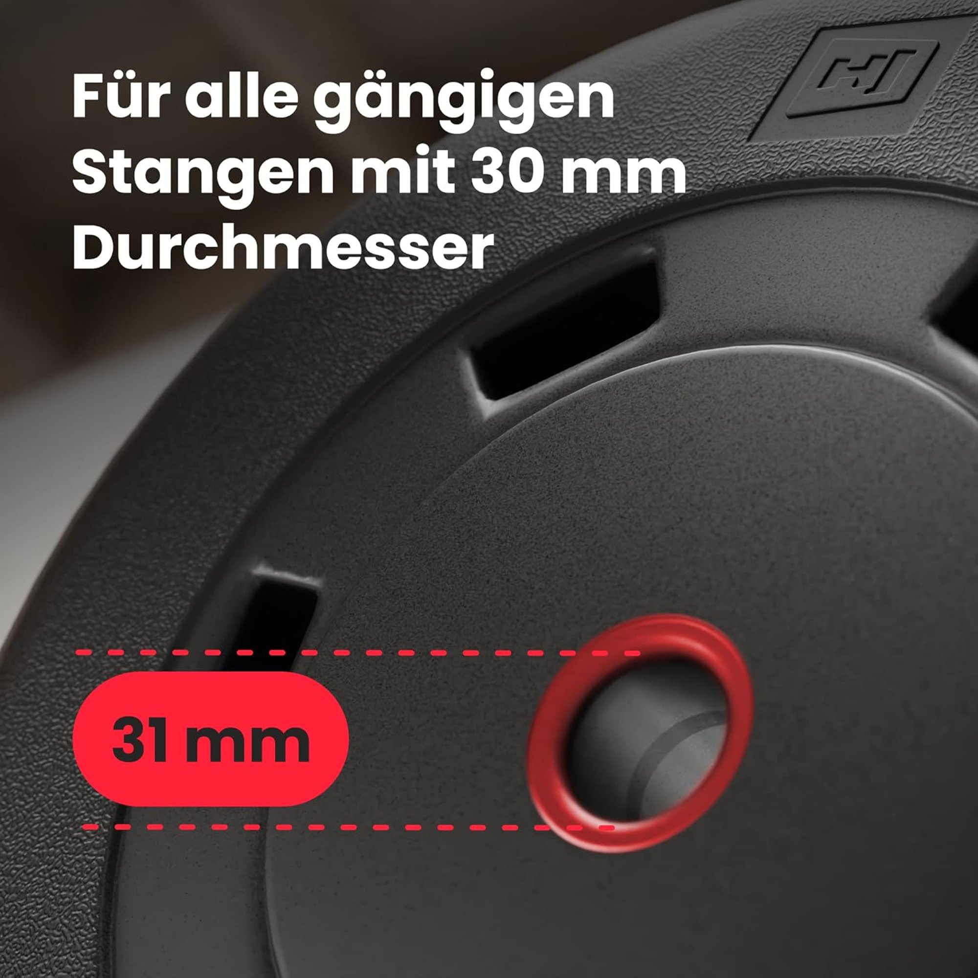 Gewichtsscheibe 31 mm Lochdurchmesser für 30 mm Stangen