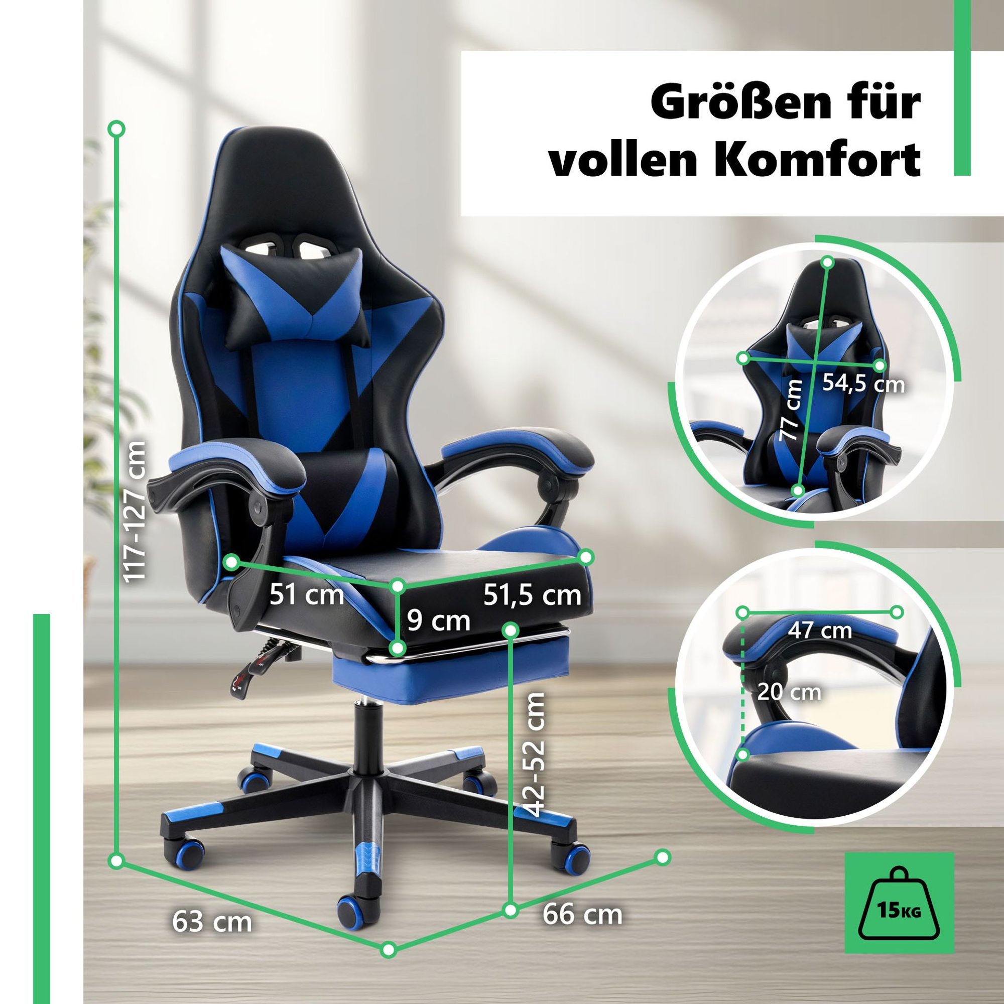 Gamingstuhl Ragazo Blau von di volio