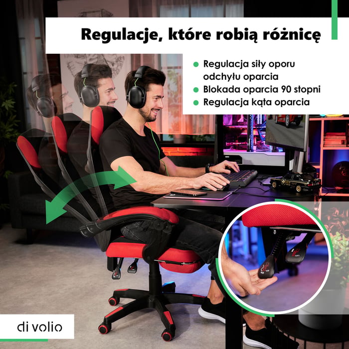 Regulowane oparcie fotela biurowego Sporte pozwala zadbać o ergonomię