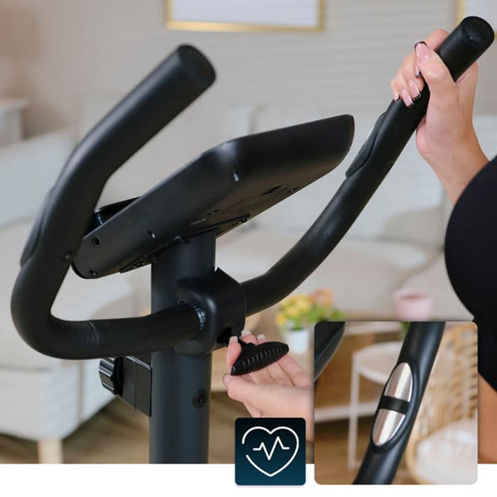 Multifunktionale Lenkstange mit Pulssensoren und Griffverstellung
