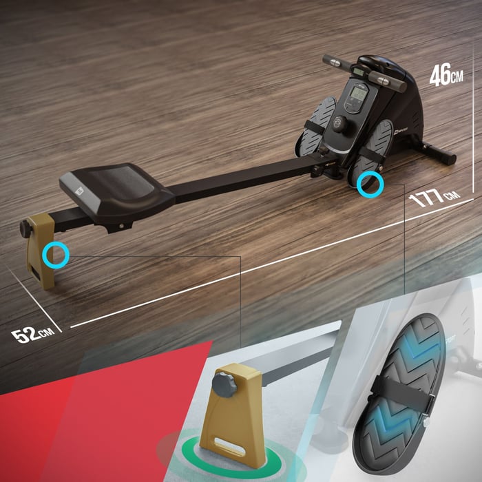 Rudergerät HS-030R mit rutschfester Oberfläche und stabiler Konstruktion