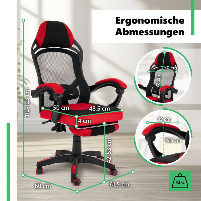 Schreibtischstuhl Sporte in Rot von di volio