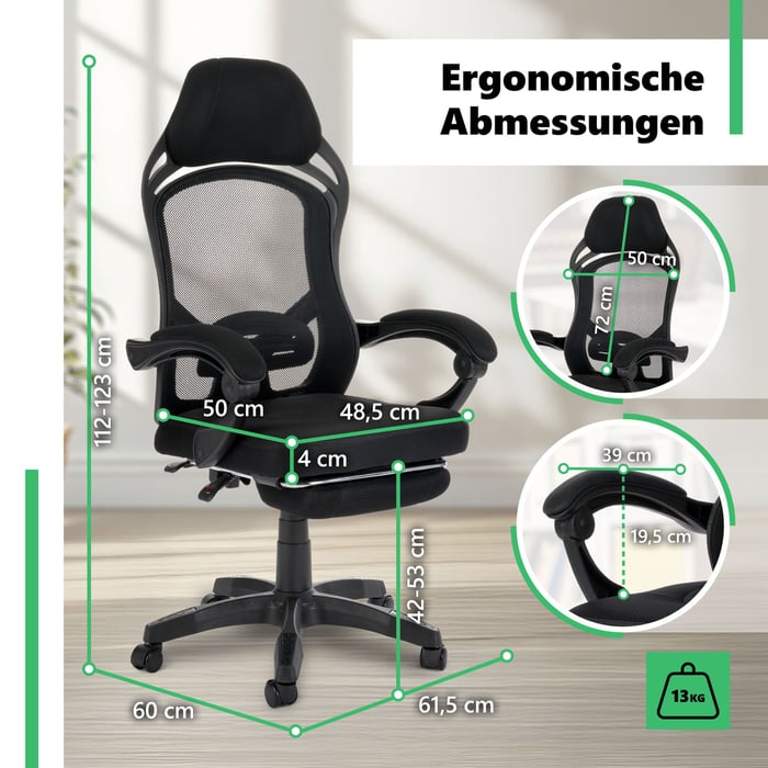 Schreibtischstuhl Sporte in Schwarz von di volio