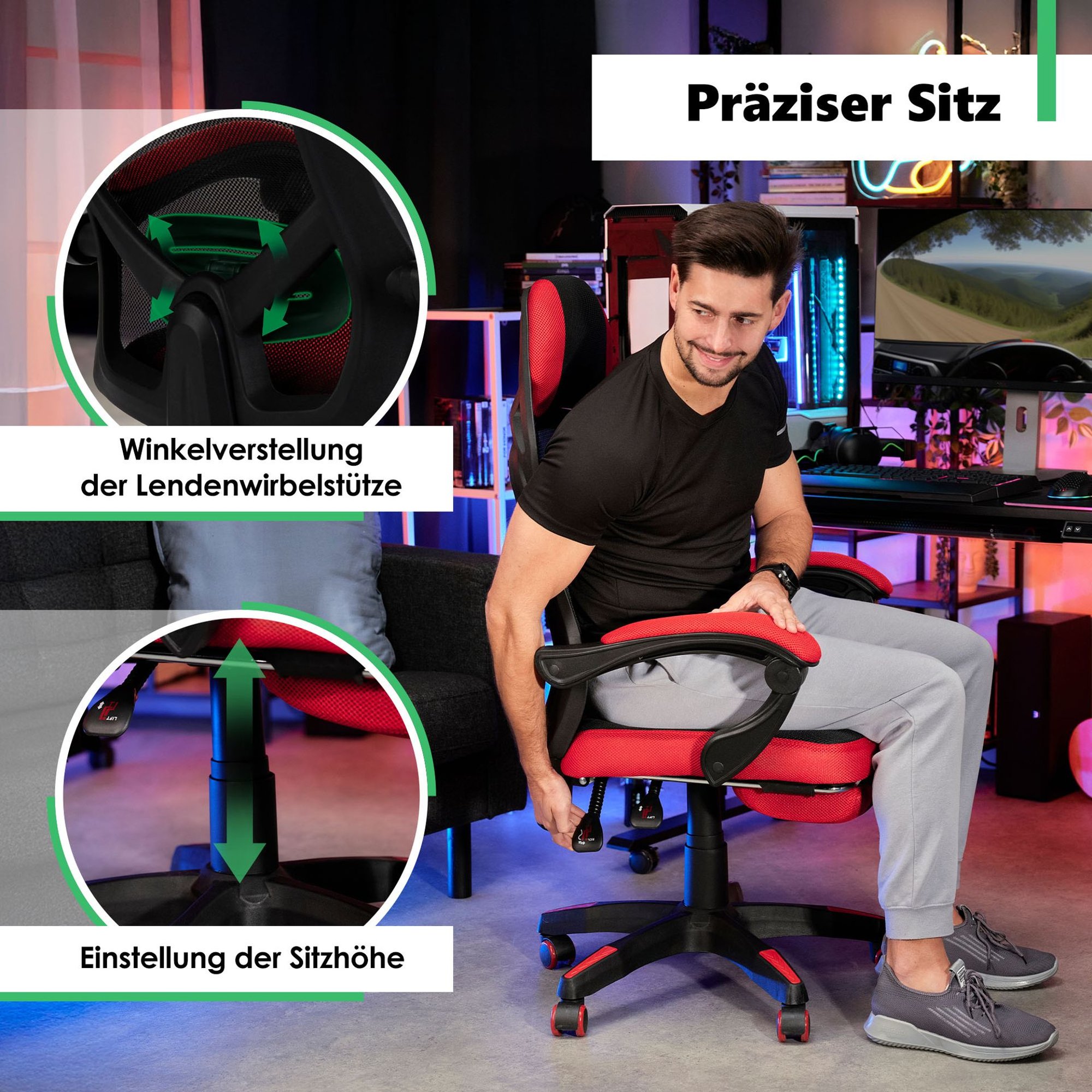 Zusätzliche Einstellung für Rückenentlastung