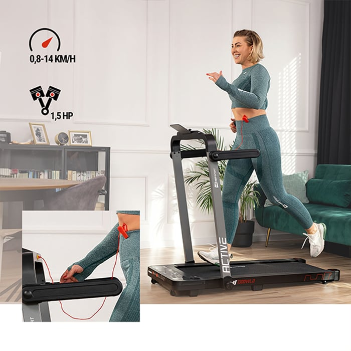 HS-1300WLB: bis 14 km/h, für jedes Fitnesslevel geeignet – mit Sicherheitsschlüssel für sofortigen Stopp