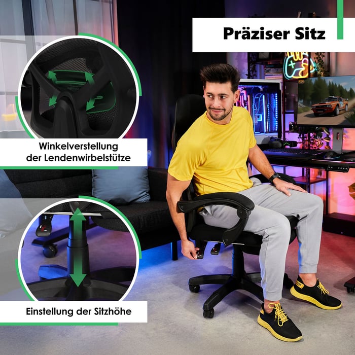 Rückenentlastung mit zusätzlichen Einstellungen